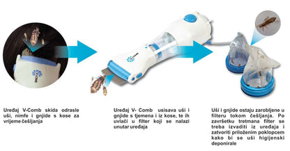 V-Comb Pro-Električni Češalj Protiv Vaši