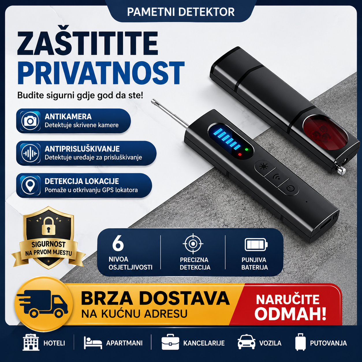 SmartScan – Detektor Skrivenih Kamera i Prisluškivača