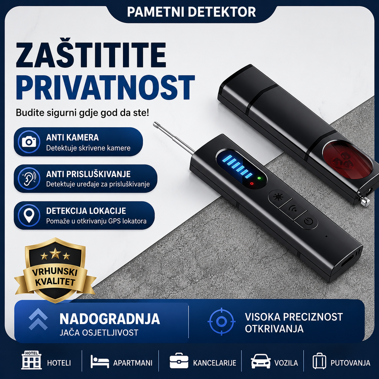 SmartScan – Detektor Skrivenih Kamera i Prisluškivača