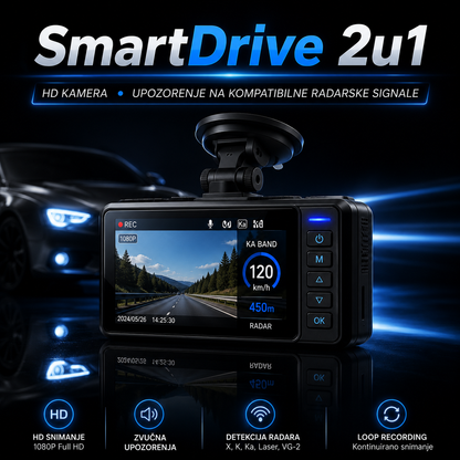 SmartDrive-2u1 Auto Kamera i Detektor Radarskih Signala