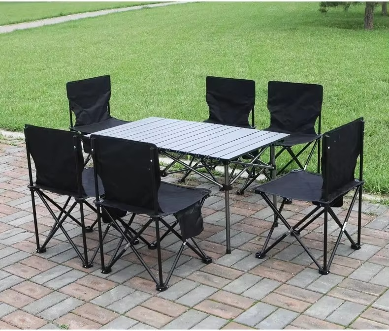 Premium Sklopivi Set 120 cm – Sto + 6 Stolica