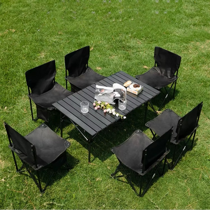 Premium Sklopivi Set 120 cm – Sto + 6 Stolica
