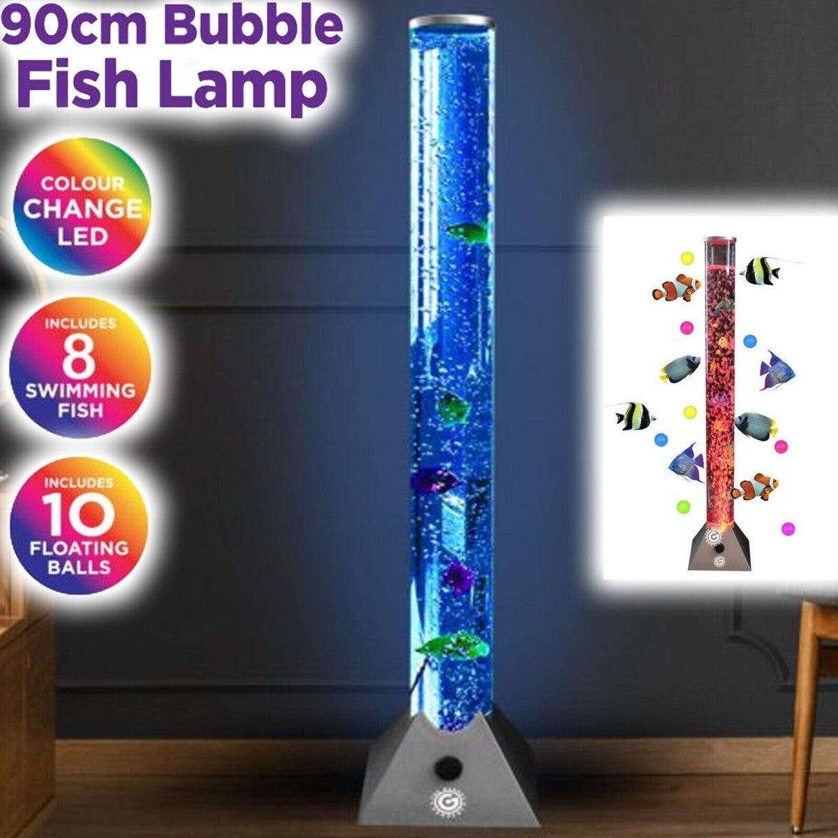 LED Lampa sa Plutajućim Ribicama